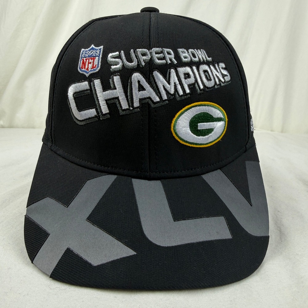 Green Bay Packers Super Bowl XLV Champions‎ Reebok NFL OnField Black Cap OSFM